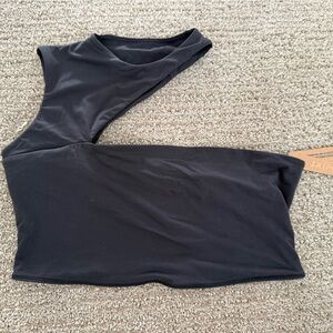 SKIMS Black One-Shoulder Top